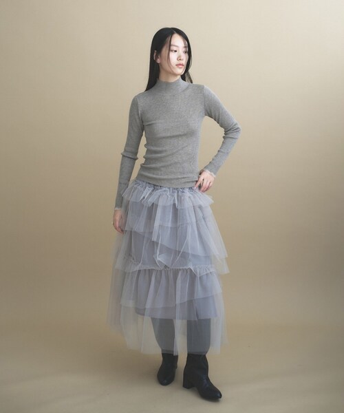 cloenc(クロエンス)の「【WEB限定カラーあり】Relaxy Rich シルクカシミヤ混 モックネック ニット(ニット/セーター・レディース・サックスブルー/ピンク/ワインレッド/ベージュ系その他7/ライトグレー系8/ブラウン系8/オリーブ/ネイビー/ライトイエロー系・02)」の10枚目の写真