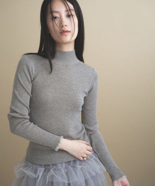 cloenc(クロエンス)の「【WEB限定カラーあり】Relaxy Rich シルクカシミヤ混 モックネック ニット(ニット/セーター・レディース・サックスブルー/ピンク/ワインレッド/ベージュ系その他7/ライトグレー系8/ブラウン系8/オリーブ/ネイビー/ライトイエロー系・02)」の13枚目の写真
