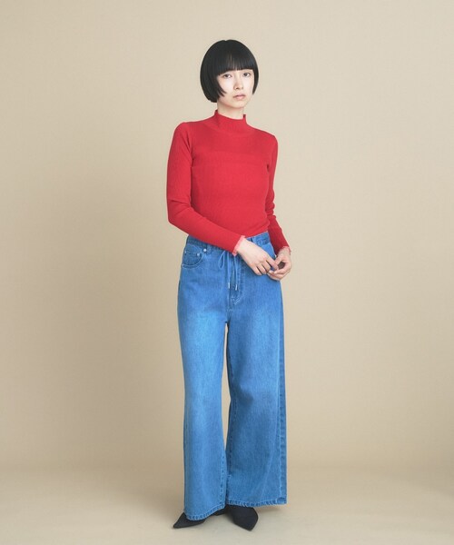 cloenc(クロエンス)の「【WEB限定カラーあり】Relaxy Rich シルクカシミヤ混 モックネック ニット(ニット/セーター・レディース・サックスブルー/ピンク/ワインレッド/ベージュ系その他7/ライトグレー系8/ブラウン系8/オリーブ/ネイビー/ライトイエロー系・02)」の17枚目の写真