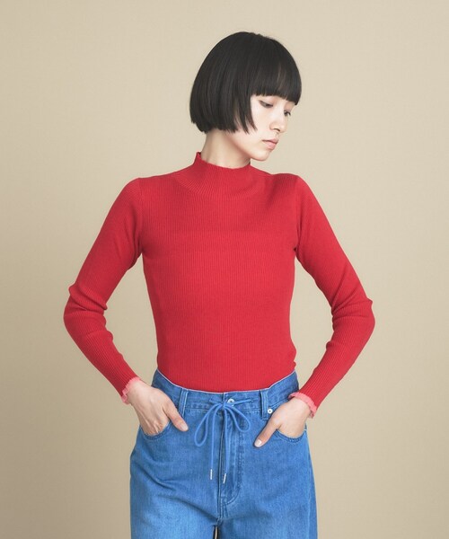 cloenc(クロエンス)の「【WEB限定カラーあり】Relaxy Rich シルクカシミヤ混 モックネック ニット(ニット/セーター・レディース・サックスブルー/ピンク/ワインレッド/ベージュ系その他7/ライトグレー系8/ブラウン系8/オリーブ/ネイビー/ライトイエロー系・02)」の19枚目の写真