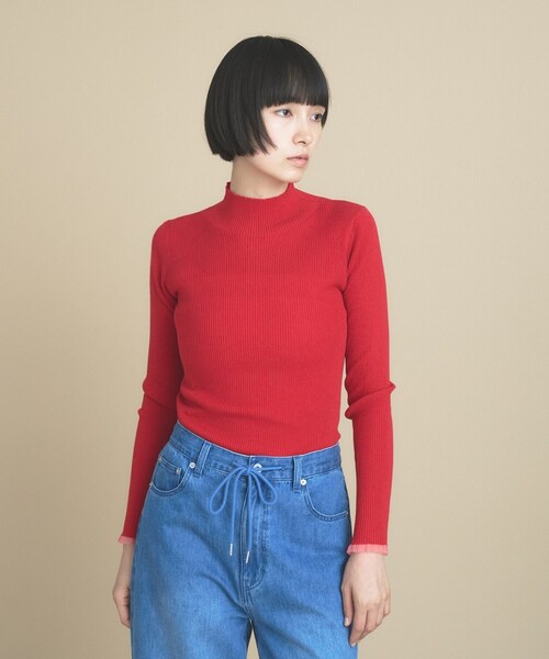 cloenc(クロエンス)の「【WEB限定カラーあり】Relaxy Rich シルクカシミヤ混 モックネック ニット(ニット/セーター・レディース・サックスブルー/ピンク/ワインレッド/ベージュ系その他7/ライトグレー系8/ブラウン系8/オリーブ/ネイビー/ライトイエロー系・02)」の20枚目の写真