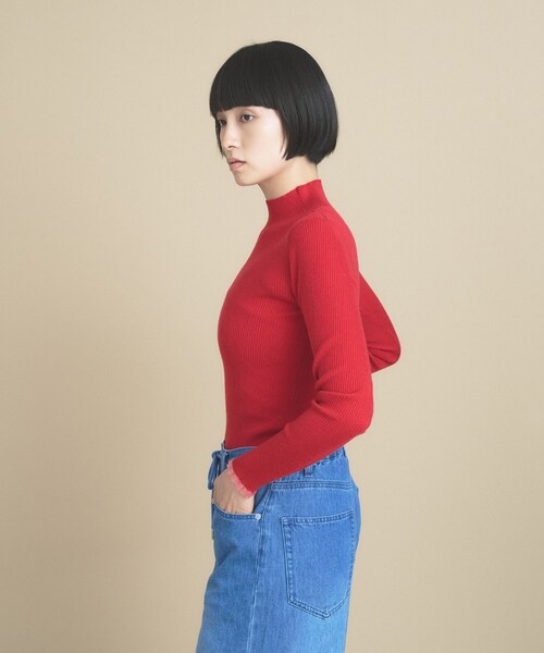 cloenc(クロエンス)の「【WEB限定カラーあり】Relaxy Rich シルクカシミヤ混 モックネック ニット(ニット/セーター・レディース・サックスブルー/ピンク/ワインレッド/ベージュ系その他7/ライトグレー系8/ブラウン系8/オリーブ/ネイビー/ライトイエロー系・02)」の21枚目の写真