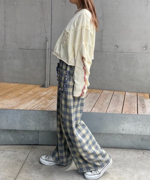 HELLO.SANFRANCISCO（ハローサンフランシスコ）の「【HELLO.SANFRANCISCO】チェック柄フリルポケットボリュームパンツ（その他パンツ・レディース・ブラウン/オレンジ/ブルー・SMALL/MEDIUM）」の19枚目の写真