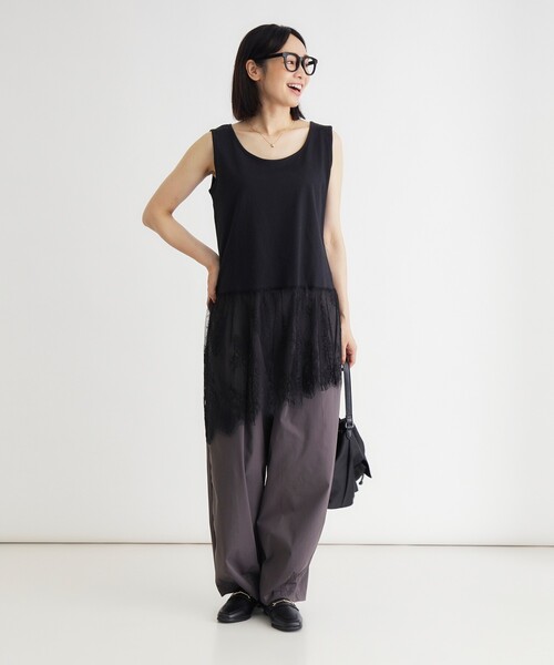 HONEYSUCKLE ROSE（ハニーサックルローズ）の「レース切替アシンメトリーヘム（Tシャツ/カットソー・レディース・ホワイト/ブラック/キャメル・04/05）」の14枚目の写真