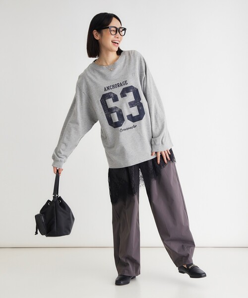 HONEYSUCKLE ROSE（ハニーサックルローズ）の「レース切替アシンメトリーヘム（Tシャツ/カットソー・レディース・ホワイト/ブラック/キャメル・04/05）」の16枚目の写真