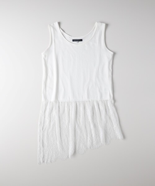 HONEYSUCKLE ROSE（ハニーサックルローズ）の「レース切替アシンメトリーヘム（Tシャツ/カットソー・レディース・ホワイト/ブラック/キャメル・04/05）」の17枚目の写真