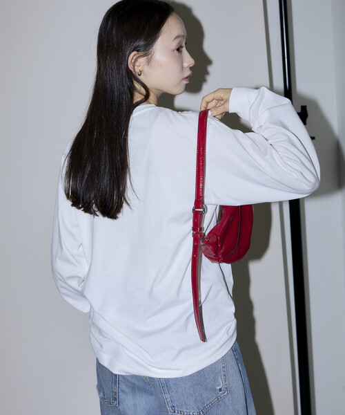 PUBLUX(パブリュクス)の「PUBLUX/パブリュクス ボックス ロゴ ビーズ 刺繍 ビッグシルエット ロンT 限定展開(Tシャツ/カットソー・レディース・グレー/ブラウン/オフホワイト/チャコールグレー・フリ-)」の14枚目の写真