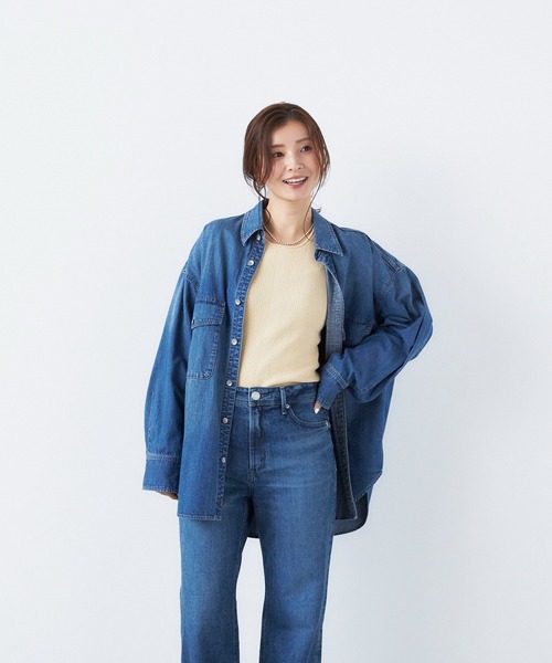 YANUK(ヤヌーク)の「CPOデニムシャツ(シャツ/ブラウス・レディース・ブルー・FREE)」の9枚目の写真