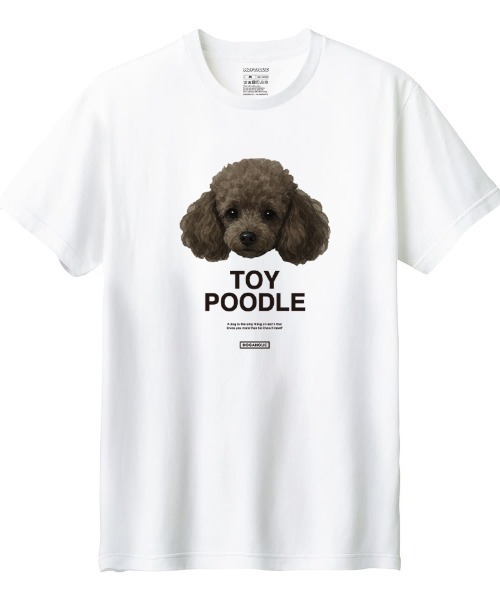 Moftique(モフティック)の「Moftique(モフティック) 半袖Tシャツ トイプードル 犬 アニマル プリント 5.6オンス トップス カットソー メンズ ユニセックス(Tシャツ/カットソー・メンズ・ホワイト/ブラック・S/M/L/XL/XS)」の1枚目の写真