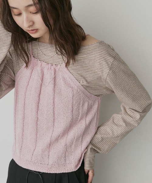 ad thie（アドティエ）の「アソート オフショルダー トップス（Tシャツ/カットソー・レディース・ベージュ系/グレー系/ネイビー系/オフホワイト/ブラック/ホワイト系・FREE）」の14枚目の写真