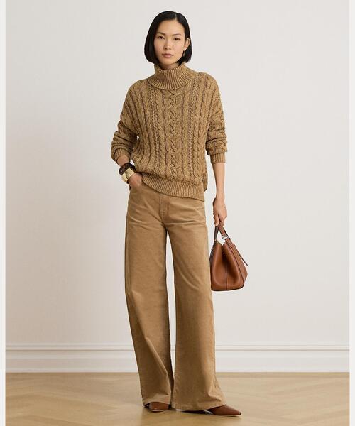 LAUREN RALPH LAUREN(ローレン ラルフ ローレン)の「コーデュロイ ハイライズ スーパー ワイドレッグ パンツ(その他パンツ・レディース・ブラウン系5・25/26/27/28)」の1枚目の写真