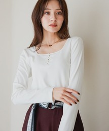 Andemiu | フロントパールリブカットソー/1043830(Tシャツ/カットソー)