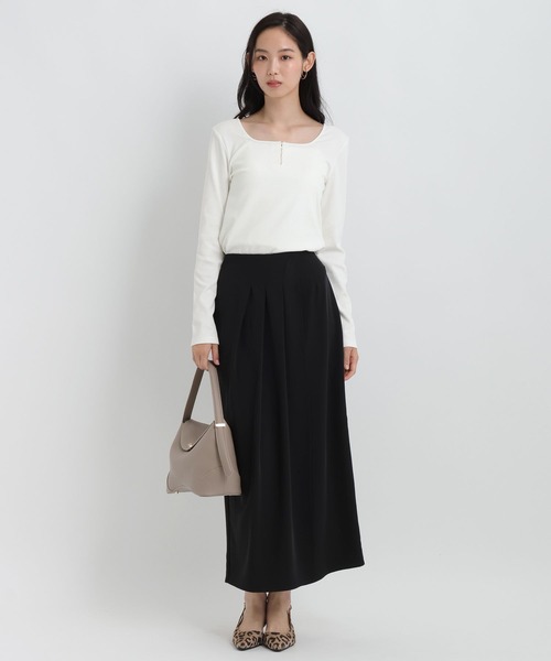 Andemiu(アンデミュウ)の「フロントパールリブカットソー/1043830(Tシャツ/カットソー・レディース・オフホワイト/ボルドー/ブラック・FREE)」の8枚目の写真