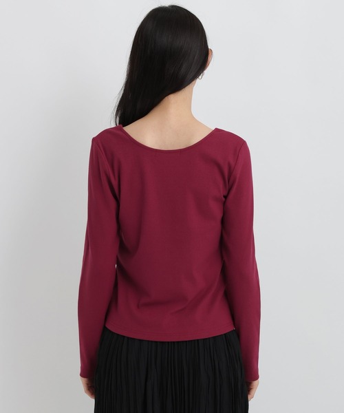 Andemiu(アンデミュウ)の「フロントパールリブカットソー/1043830(Tシャツ/カットソー・レディース・オフホワイト/ボルドー/ブラック・FREE)」の16枚目の写真