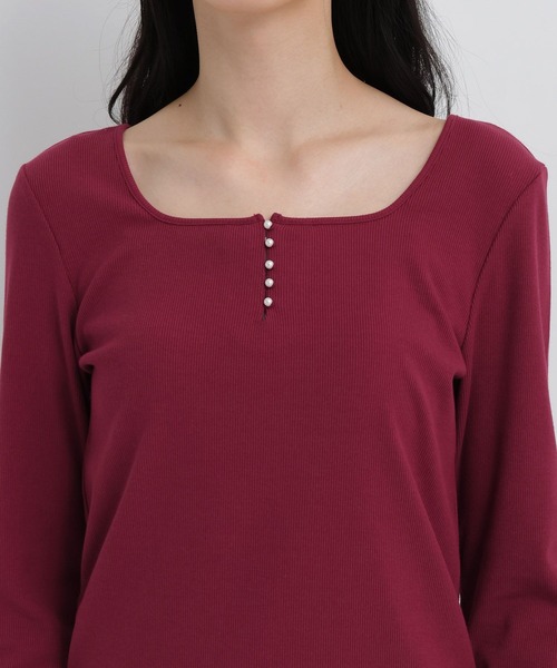 Andemiu(アンデミュウ)の「フロントパールリブカットソー/1043830(Tシャツ/カットソー・レディース・オフホワイト/ボルドー/ブラック・FREE)」の17枚目の写真