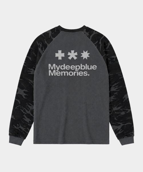 mydeepbluememories（マイディープブルーメモリーズ）の「MM LOGO ワッフルラグランTシャツ（ブラック）（Tシャツ/カットソー・レディース・ブラック・ONE SIZE）」の2枚目の写真