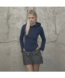 Slim-Fit Hood Bodysuit (NAVY)