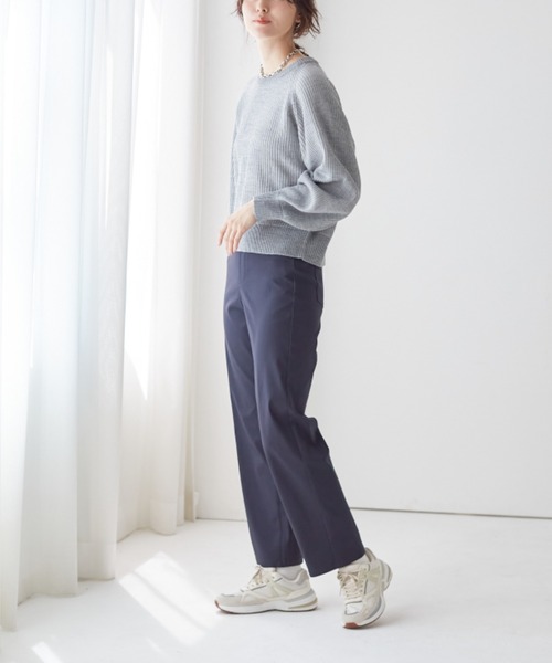 Tuche(トゥシェ)の「Tuche/トゥシェ ストレートパンツ マットレーヨン混 ストレッチ 裏微起毛(その他パンツ・レディース・ブラック/ネイビー/グレー・MEDIUM/LARGE/X-LARGE)」の1枚目の写真