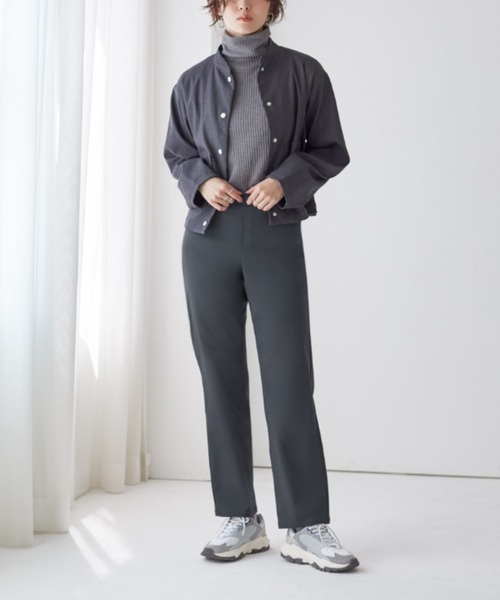 Tuche(トゥシェ)の「Tuche/トゥシェ ストレートパンツ マットレーヨン混 ストレッチ 裏微起毛(その他パンツ・レディース・ブラック/ネイビー/グレー・MEDIUM/LARGE/X-LARGE)」の3枚目の写真