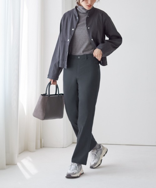 Tuche(トゥシェ)の「Tuche/トゥシェ ストレートパンツ マットレーヨン混 ストレッチ 裏微起毛(その他パンツ・レディース・ブラック/ネイビー/グレー・MEDIUM/LARGE/X-LARGE)」の13枚目の写真