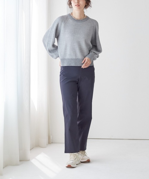 Tuche(トゥシェ)の「Tuche/トゥシェ ストレートパンツ マットレーヨン混 ストレッチ 裏微起毛(その他パンツ・レディース・ブラック/ネイビー/グレー・MEDIUM/LARGE/X-LARGE)」の11枚目の写真