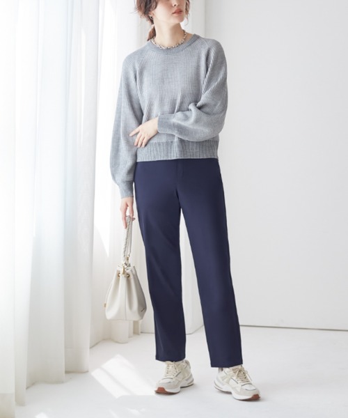 Tuche(トゥシェ)の「Tuche/トゥシェ ストレートパンツ マットレーヨン混 ストレッチ 裏微起毛(その他パンツ・レディース・ブラック/ネイビー/グレー・MEDIUM/LARGE/X-LARGE)」の10枚目の写真