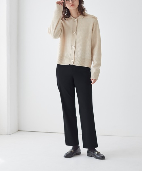 Tuche(トゥシェ)の「Tuche/トゥシェ ストレートパンツ マットレーヨン混 ストレッチ 裏微起毛(その他パンツ・レディース・ブラック/ネイビー/グレー・MEDIUM/LARGE/X-LARGE)」の9枚目の写真