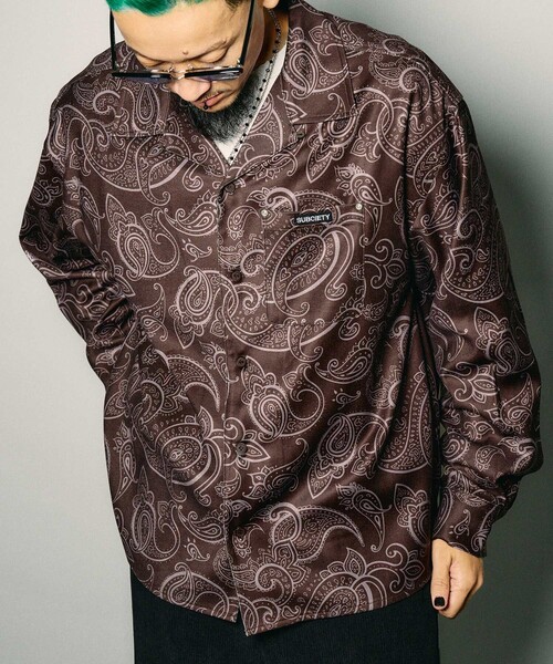 Subciety（サブサエティ）の「Paisley open collar shirt（シャツ/ブラウス・メンズ・ブラウン/ブラック/ホワイト・S/M/L/XL）」の3枚目の写真