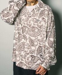 Paisley open collar shirt