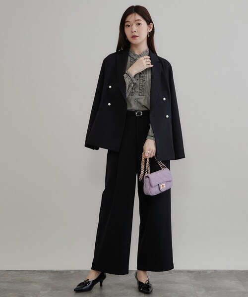 couture brooch（クチュールブローチ）の「【フリル使いが華やか】ピンタック ブラウス（シャツ/ブラウス・レディース・アイボリー/ブラック系/ベビーピンク・38/36/42/40）」の13枚目の写真