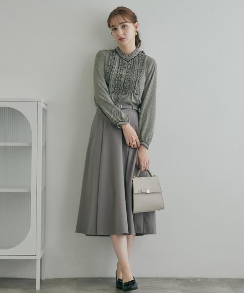 couture brooch（クチュールブローチ）の「【フリル使いが華やか】ピンタック ブラウス（シャツ/ブラウス・レディース・アイボリー/ブラック系/ベビーピンク・38/36/42/40）」の20枚目の写真