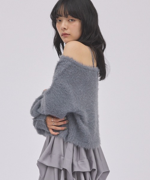 archives(アルシーヴ)の「ホイップキャミOP×ラメフェザーニットPOSET(ワンピース・レディース・グレー/ベージュ/アイボリー・MEDIUM)」の4枚目の写真
