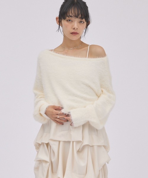 archives(アルシーヴ)の「ホイップキャミOP×ラメフェザーニットPOSET(ワンピース・レディース・グレー/ベージュ/アイボリー・MEDIUM)」の20枚目の写真