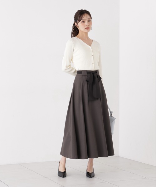 PROPORTION BODY DRESSING(プロポーションボディドレッシング)の「リボンフレアタックスカート / 1216220007(スカート・レディース・ベージュ/ダークグレー・SMALL/P/S/MEDIUM)」の3枚目の写真