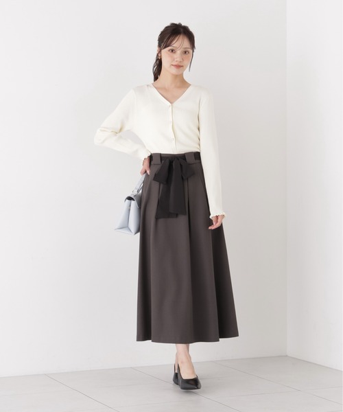 PROPORTION BODY DRESSING(プロポーションボディドレッシング)の「リボンフレアタックスカート / 1216220007(スカート・レディース・ベージュ/ダークグレー・SMALL/P/S/MEDIUM)」の5枚目の写真