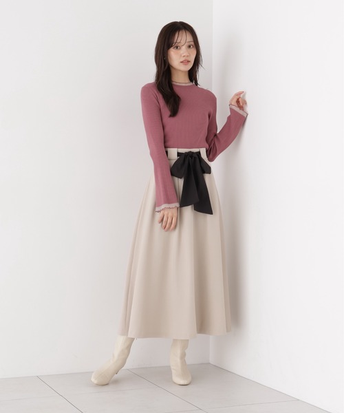 PROPORTION BODY DRESSING(プロポーションボディドレッシング)の「リボンフレアタックスカート / 1216220007(スカート・レディース・ベージュ/ダークグレー・SMALL/P/S/MEDIUM)」の8枚目の写真