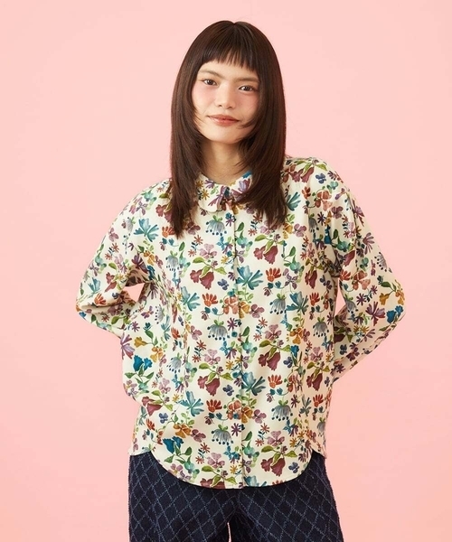 Jocomomola(ホコモモラ)の「【先行予約】フラワープリントブラウス(シャツ/ブラウス・レディース・アイボリー・40)」の8枚目の写真