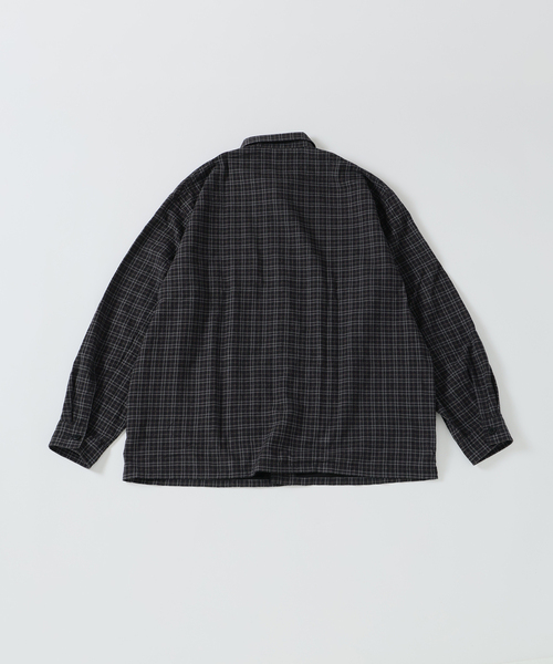 JOURNAL STANDARD J.S HOMESTEAD(ジャーナルスタンダードホームステッド)の「J.S.Homestead / ウール コットン チェック クルーザー シャツ(シャツ/ブラウス・メンズ・ブラウン/ブラック・LARGE/MEDIUM)」の6枚目の写真