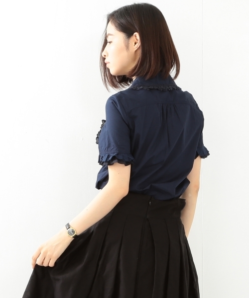 BEAMS BOY(ビームスボーイ)の「TORI-TO / 2重フリルスリーブ 半袖シャツ(シャツ/ブラウス・レディース・ホワイト/ネイビー・ONE SIZE)」の8枚目の写真