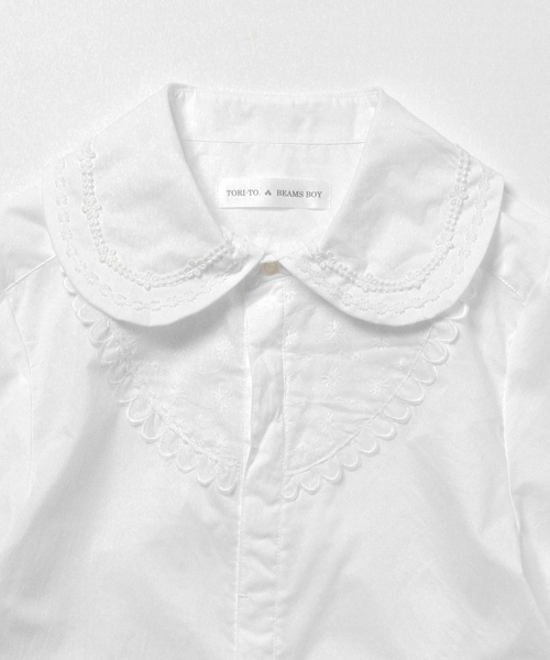 BEAMS BOY(ビームスボーイ)の「TORI-TO / 2重フリルスリーブ 半袖シャツ(シャツ/ブラウス・レディース・ホワイト/ネイビー・ONE SIZE)」の9枚目の写真