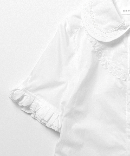 BEAMS BOY(ビームスボーイ)の「TORI-TO / 2重フリルスリーブ 半袖シャツ(シャツ/ブラウス・レディース・ホワイト/ネイビー・ONE SIZE)」の10枚目の写真