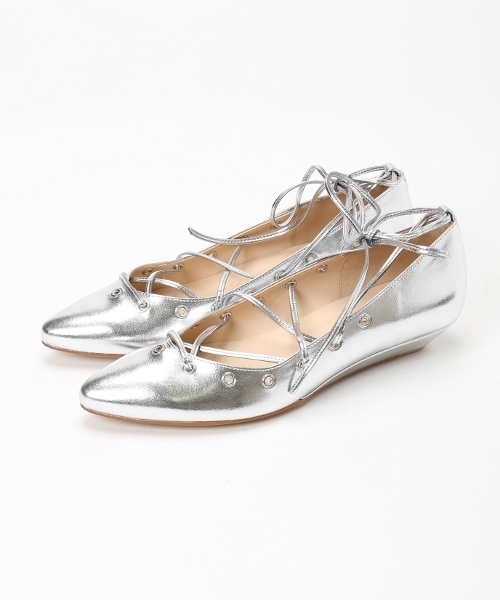 Spick & Span（スピックアンドスパン）の「ORIGINAL Vカットハトメレースアップパンプス◆（パンプス・レディース・ブルー系その他/シルバー/ブラック・38/36/37）」の4枚目の写真