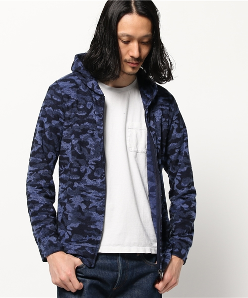 VENCEEXCHANGE（ヴァンスエクスチェンジ）の「パイルジャガードカモフラパーカー            （パーカー・メンズ・ネイビー/グレー・LARGE/MEDIUM）」の5枚目の写真