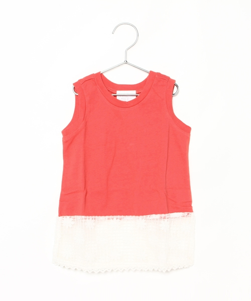 SWAP MEET MARKET（スワップミートマーケット）の「ロングタンクトップ（タンクトップ・キッズ・ホワイト/ピンク・140/100/120/90/110/130）」の2枚目の写真