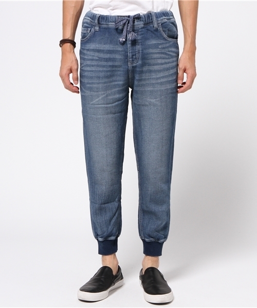 VENCEEXCHANGE(ヴァンスエクスチェンジ)の「裾リブジョグデニム(デニムパンツ・メンズ・ブルー/ダークネイビー・LARGE/SMALL/MEDIUM)」の5枚目の写真