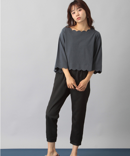 E hyphen world gallery(イーハイフンワールドギャラリー)の「スカラップ7S プルオーバー(Tシャツ/カットソー・レディース・ブラック/グリーン/オフホワイト/オレンジ系その他・FREE)」の13枚目の写真