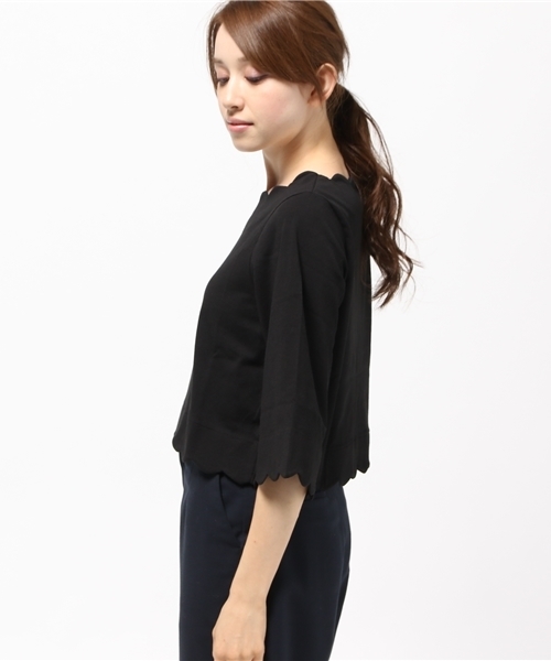 E hyphen world gallery(イーハイフンワールドギャラリー)の「スカラップ7S プルオーバー(Tシャツ/カットソー・レディース・ブラック/グリーン/オフホワイト/オレンジ系その他・FREE)」の6枚目の写真