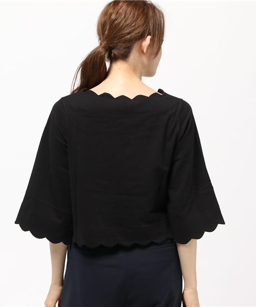 E hyphen world gallery(イーハイフンワールドギャラリー)の「スカラップ7S プルオーバー(Tシャツ/カットソー・レディース・ブラック/グリーン/オフホワイト/オレンジ系その他・FREE)」の7枚目の写真