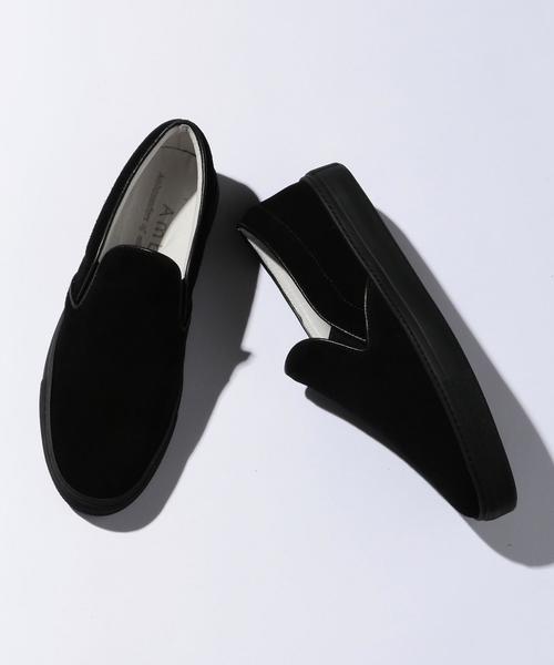 Amb(エーエムビー)の「<Amb> LEATHER SLIP-ON/スニーカー◆(スリッポン・メンズ・ブラック/ホワイト・40/41/42/39)」の2枚目の写真