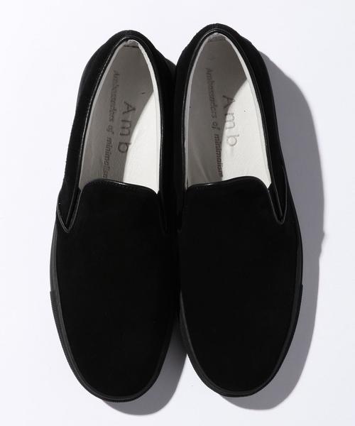 Amb(エーエムビー)の「<Amb> LEATHER SLIP-ON/スニーカー◆(スリッポン・メンズ・ブラック/ホワイト・40/41/42/39)」の6枚目の写真